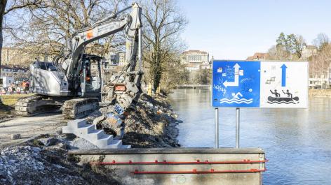 Hochwasserschutz an der Aare in Bern