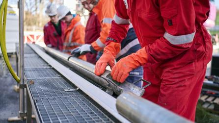 Entnahme eines Bohrkerns