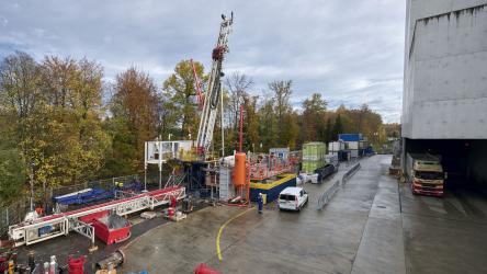 Bohrplatz Geospeicher - mittlerweile ist das Bohrgerät wieder abgebaut